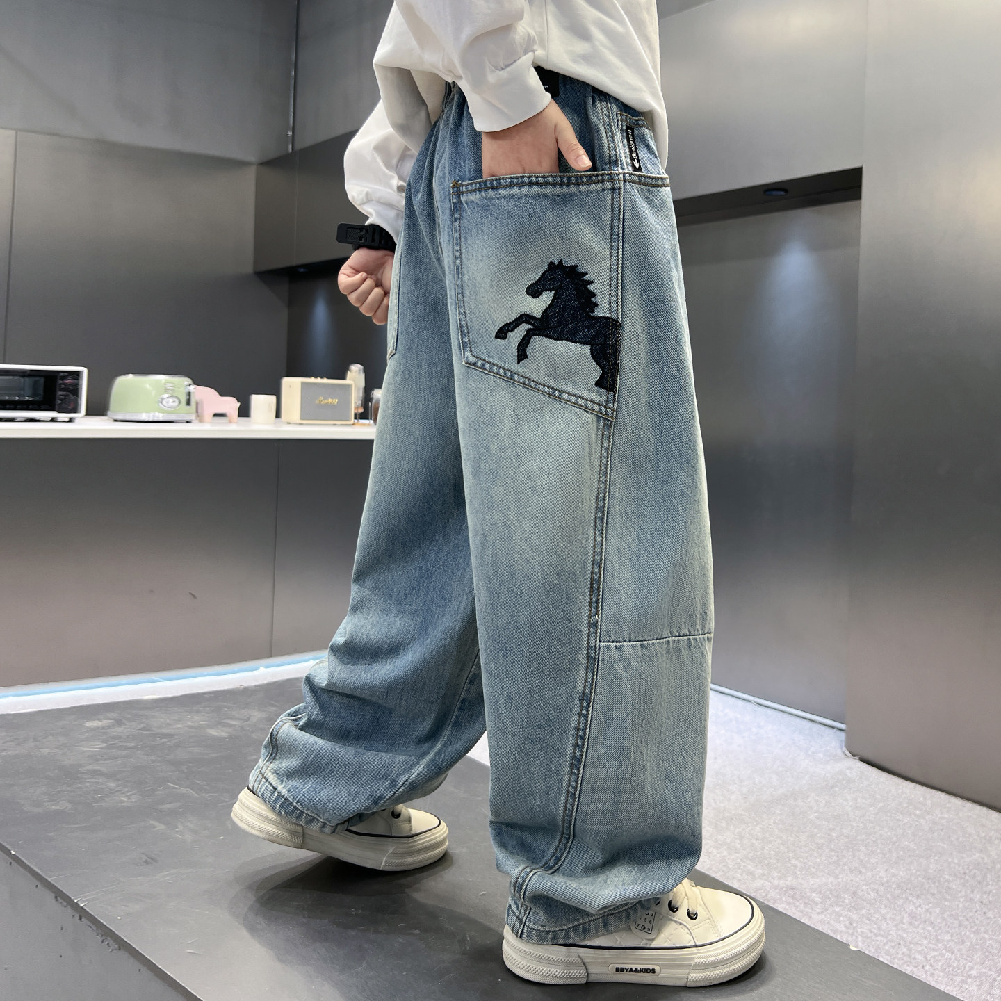 儿童牛仔裤春秋新款男童裤子