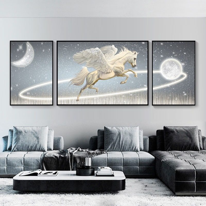 客厅装饰画现代轻奢壁画麋鹿三联画晶瓷画沙发背景墙挂画,家居饰品,现代装饰画,淘宝优惠券,粉丝福利购,淘宝优惠卷