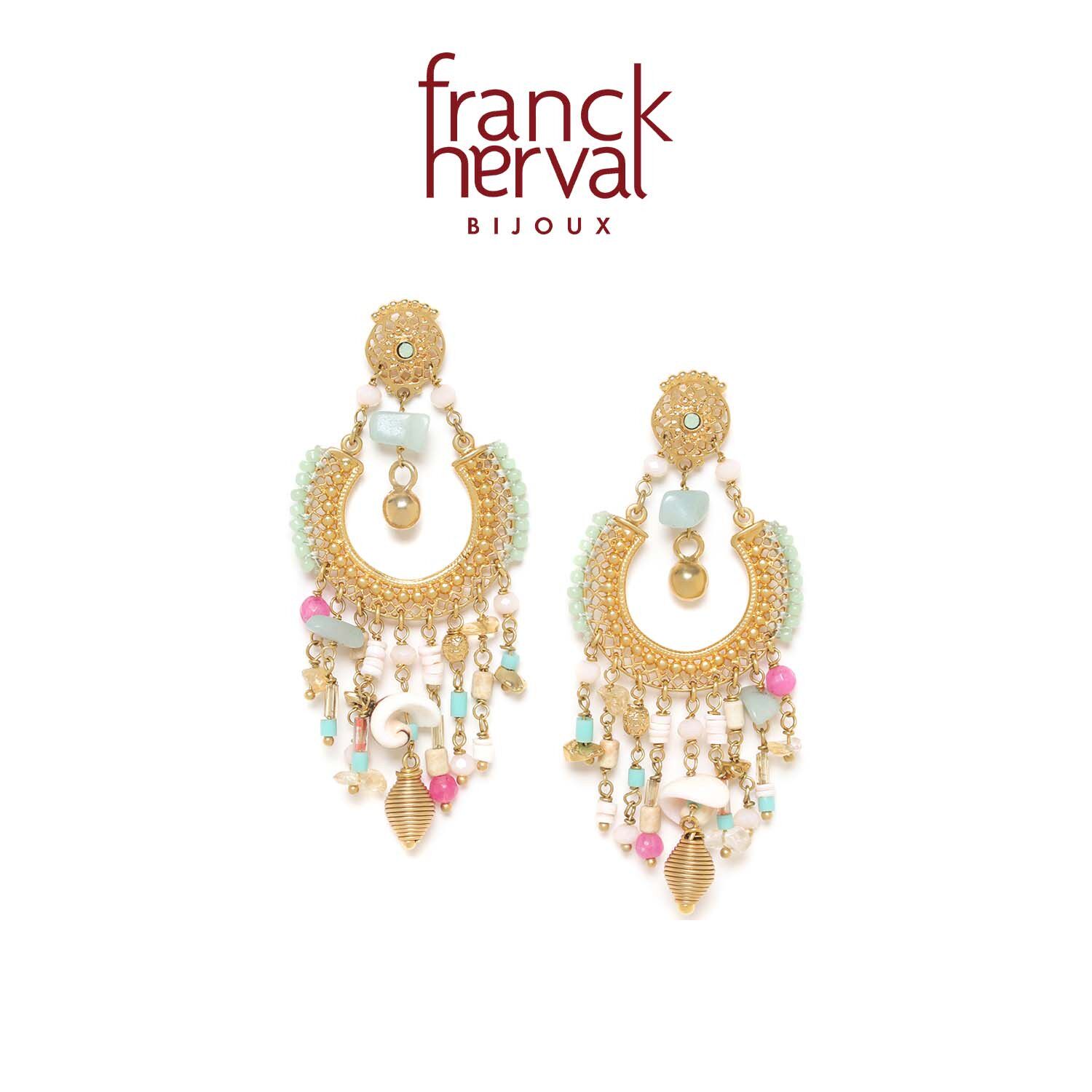 法国品牌Franck Herval 艾米丽系列轻奢百搭耳环潮流彩色流苏耳钉