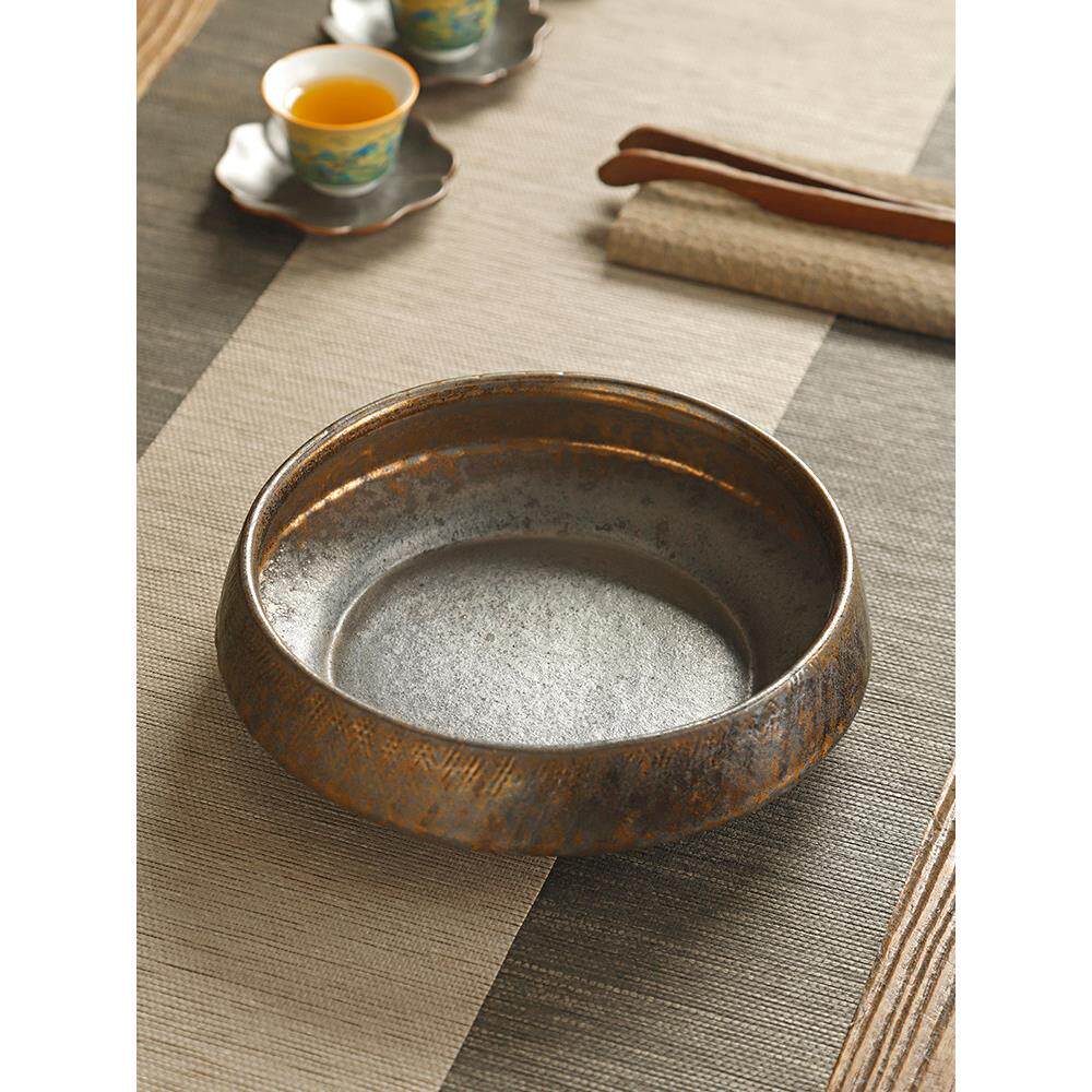 粗陶茶洗建水水盂茶钵茶渣缸洗茶杯盖碗茶盂家用笔洗功夫茶具配件