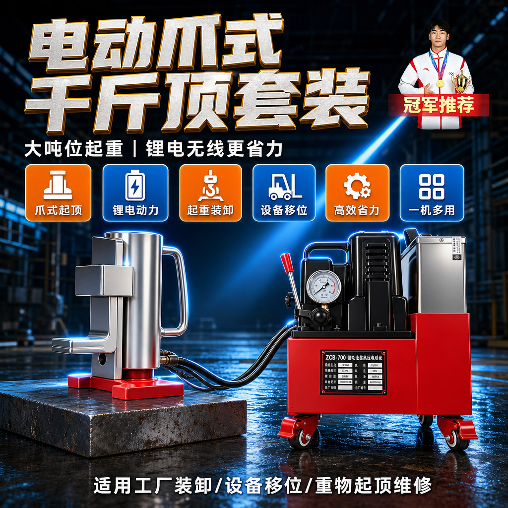 鼎于电动爪式千斤顶工厂搬运分体式电动液压起重机重型设备移位