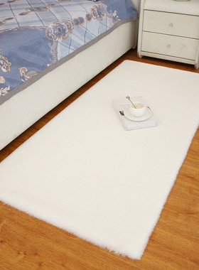 「次日达」仿兔毛绒地毯茶几毯卧室满铺白色短毛橱窗毯可爱床边毯