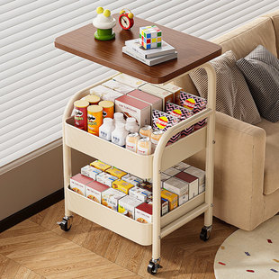 「次日达」可移动小推车收纳置物架床头柜客厅沙发边几茶几零食收