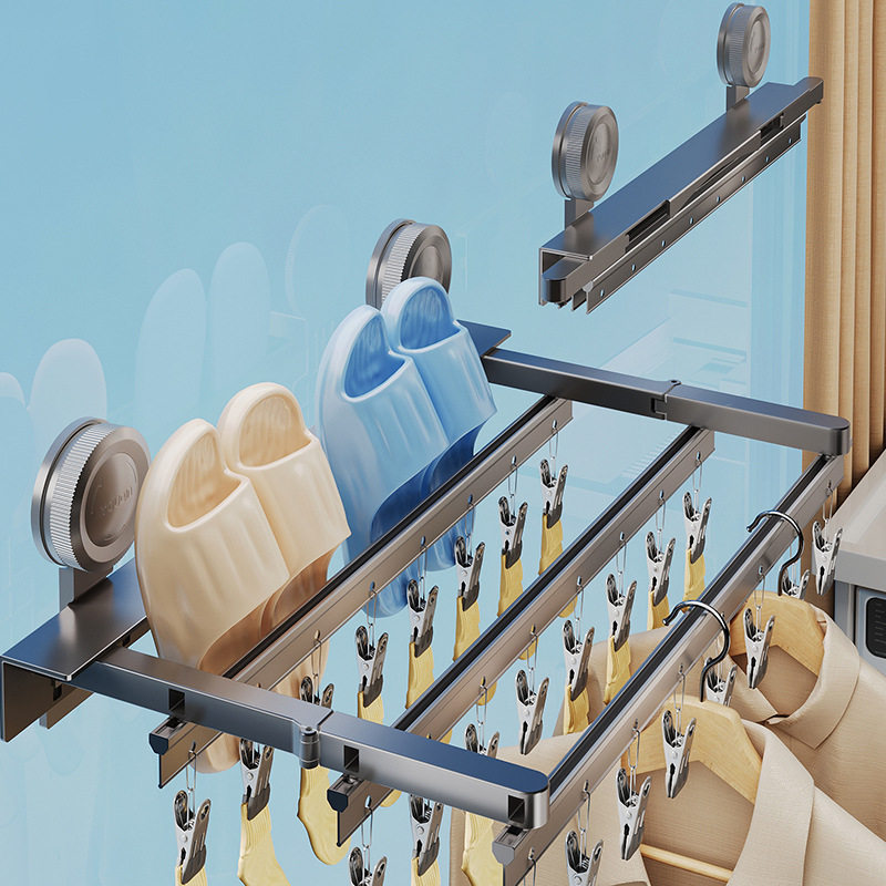 「次日达」阳台多夹子袜子晾衣架内衣架晾晒架吸盘式免打孔可折叠,收纳整理,袜子架,淘宝优惠券,粉丝福利购,淘宝优惠卷