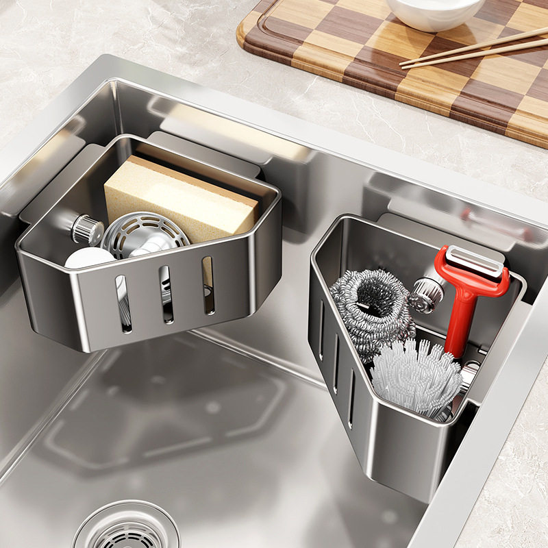 「次日达」吸盘水槽沥水架新款厨房置物架壁挂免打孔残渣滤水篮抹,厨房/烹饪用具,抹布架/厨房清洁收纳架,淘宝优惠券,粉丝福利购,淘宝优惠卷