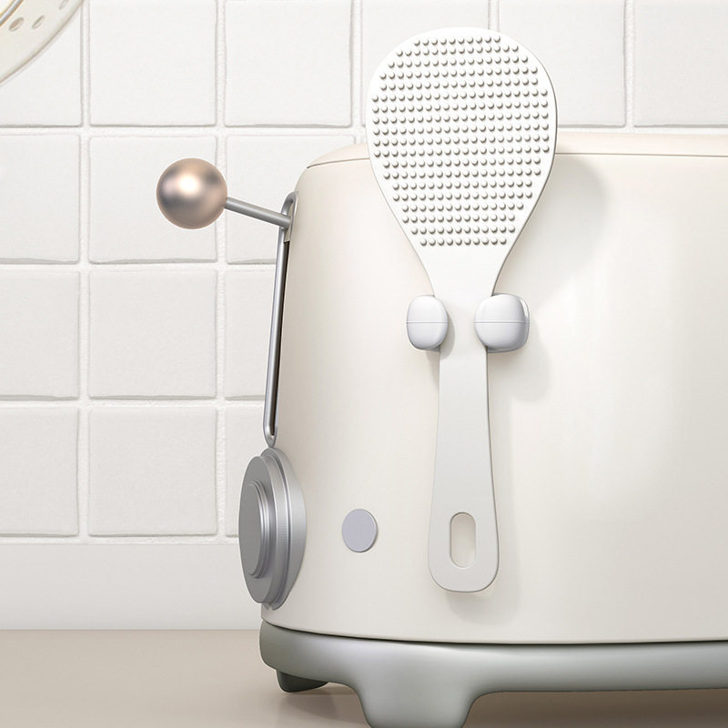 「次日达」饭勺收纳架厨房壁挂电饭煲饭铲置物架硅胶挂钩不粘米饭,厨房/烹饪用具,厨房墙壁置物架/厨房墙壁挂架,淘宝优惠券,粉丝福利购,淘宝优惠卷