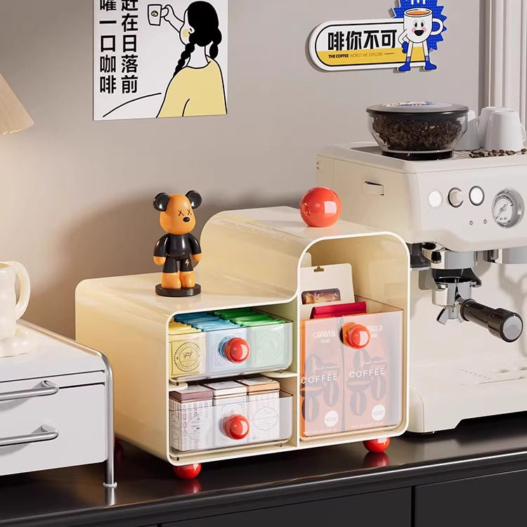 「次日达」茶包收纳盒茶水间咖啡胶囊置物架办公室桌面吧台高级放,收纳整理,桌面收纳盒,淘宝优惠券,粉丝福利购,淘宝优惠卷