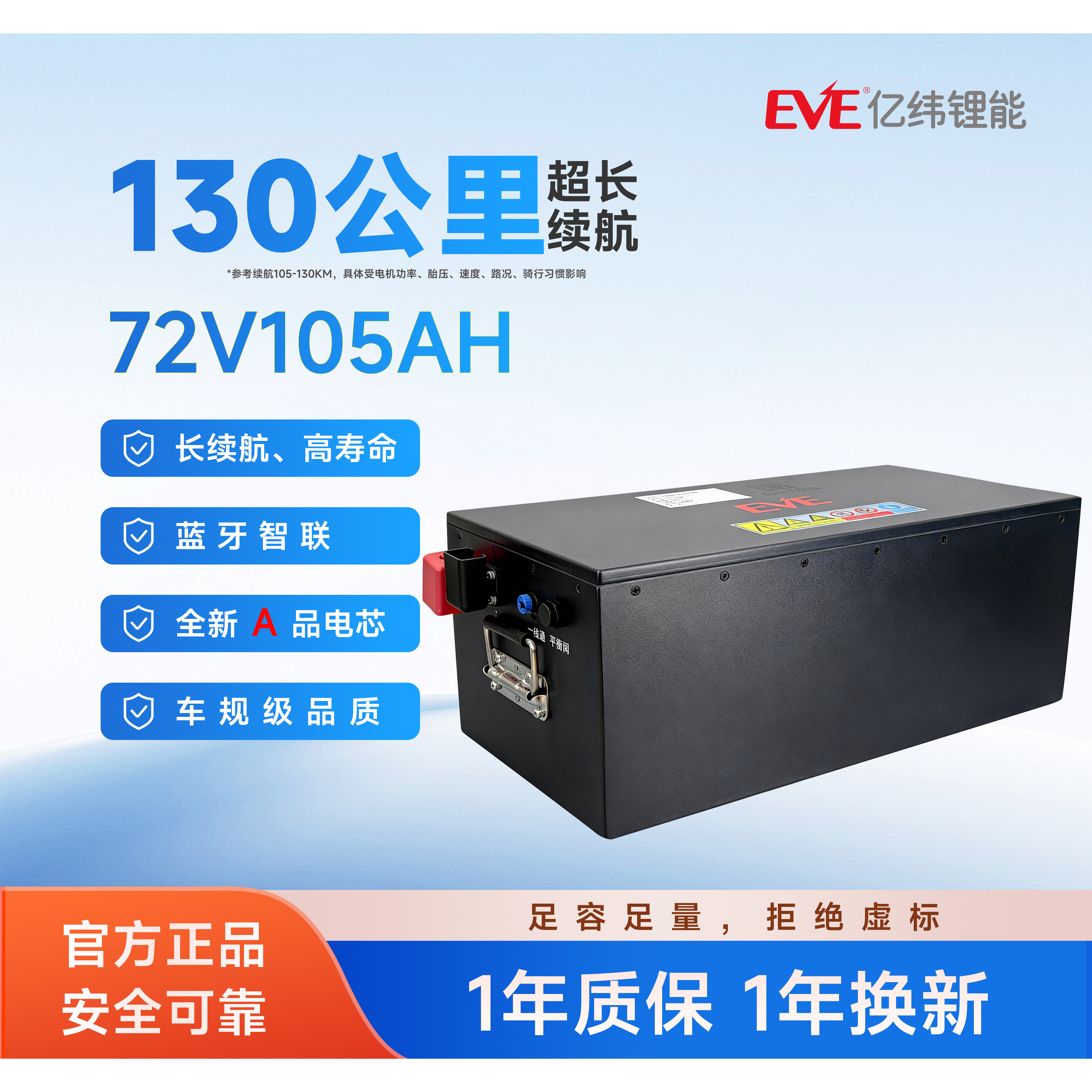 亿纬锂能72V105Ah磷酸铁锂电池三轮车四轮车电动车大容量锂电池