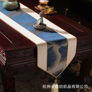 厂家现代新中式禅意桌旗餐桌布长条桌巾高档茶几茶旗供货风茶台