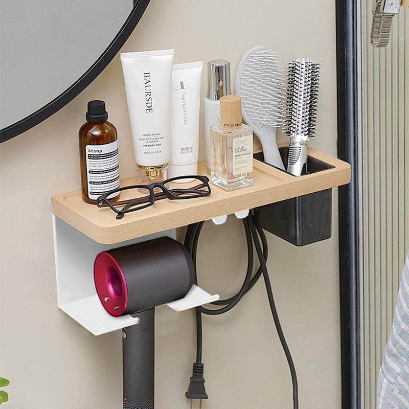 胡桃木吹风机架浴室置物架免打孔电吹风支架多功能卫生间风筒挂架,家庭/个人清洁工具,吹风机置物架,淘宝优惠券,粉丝福利购,淘宝优惠卷