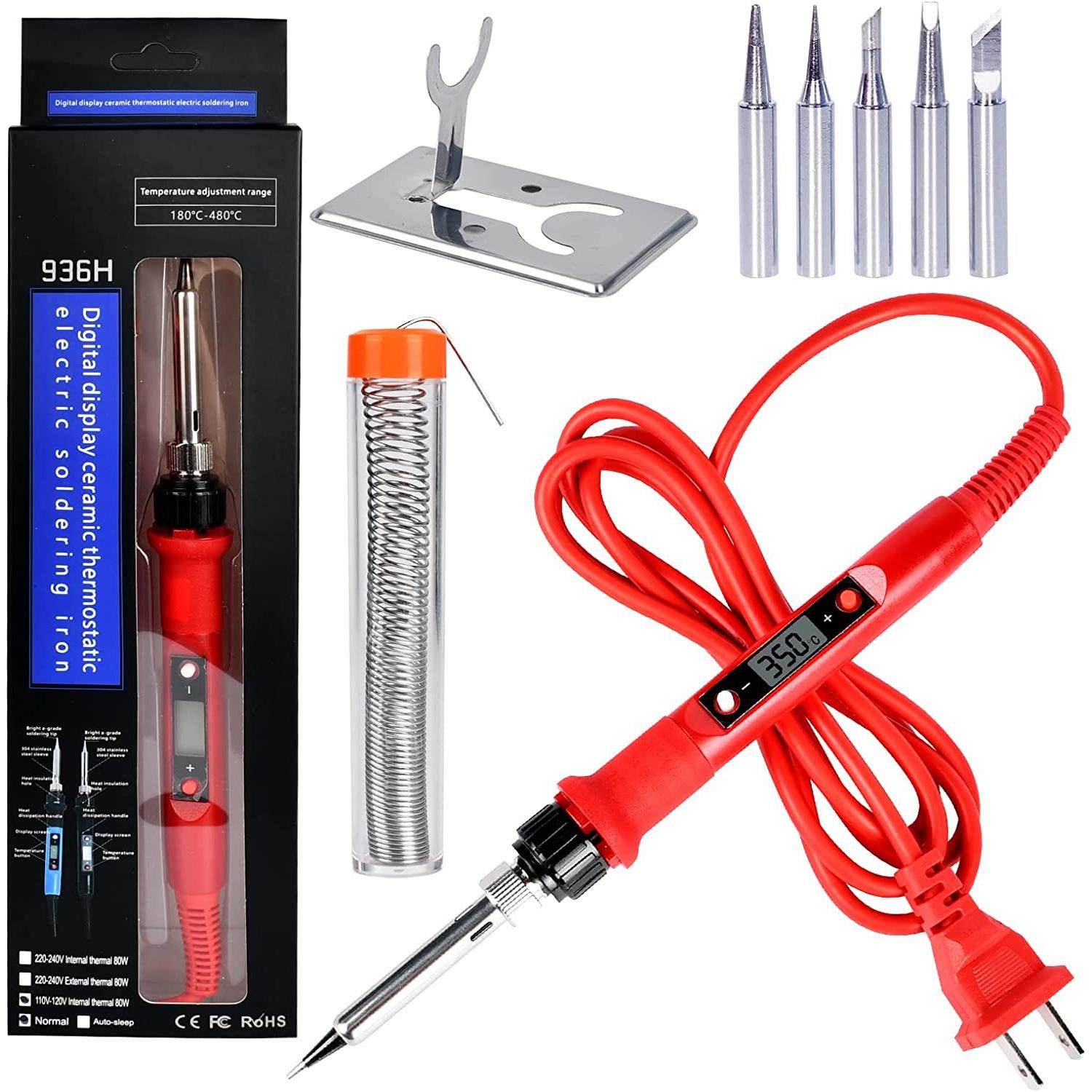 工厂80W大功率可调温电烙铁套装 便携数显电洛铁维修焊接工具,五金/工具,电烙铁,淘宝优惠券,粉丝福利购,淘宝优惠卷