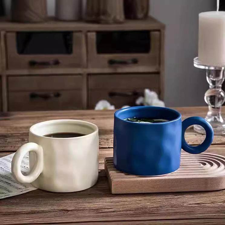 大耳朵陶瓷杯克莱因蓝马克杯ins早餐咖啡杯情侣大手柄胖胖杯子,餐饮具,马克杯,淘宝优惠券,粉丝福利购,淘宝优惠卷