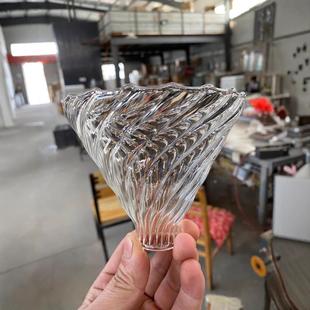 螺旋纹玻璃咖啡过滤器V60咖啡滤杯玻璃漏斗