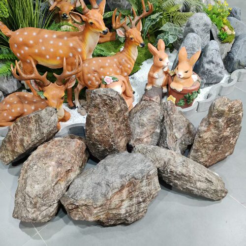 景观石头棕色假山石 PU泡沫石头酒店园林工程火山石 仿真松脂岩石