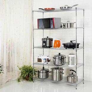 镀铬置物架加厚钢材防锈厨房浴室客厅收纳架稳固承重多层储物架