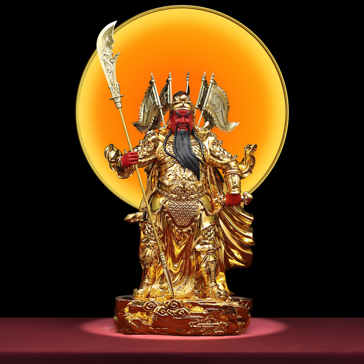 台湾贴金关公财神佛像店铺公司开业供奉关羽关二爷招财武财神摆件