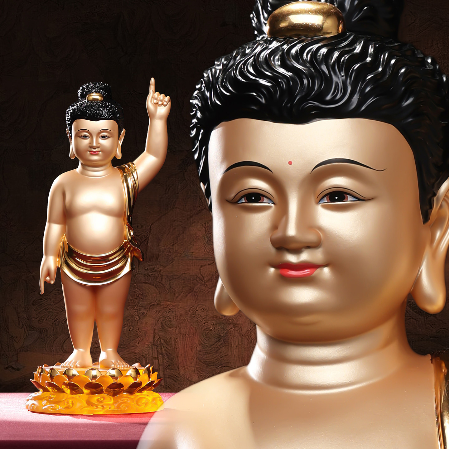 琉璃释迦牟尼佛宝宝佛浴佛节太子佛佛像室内佛堂寺庙礼佛供奉摆件