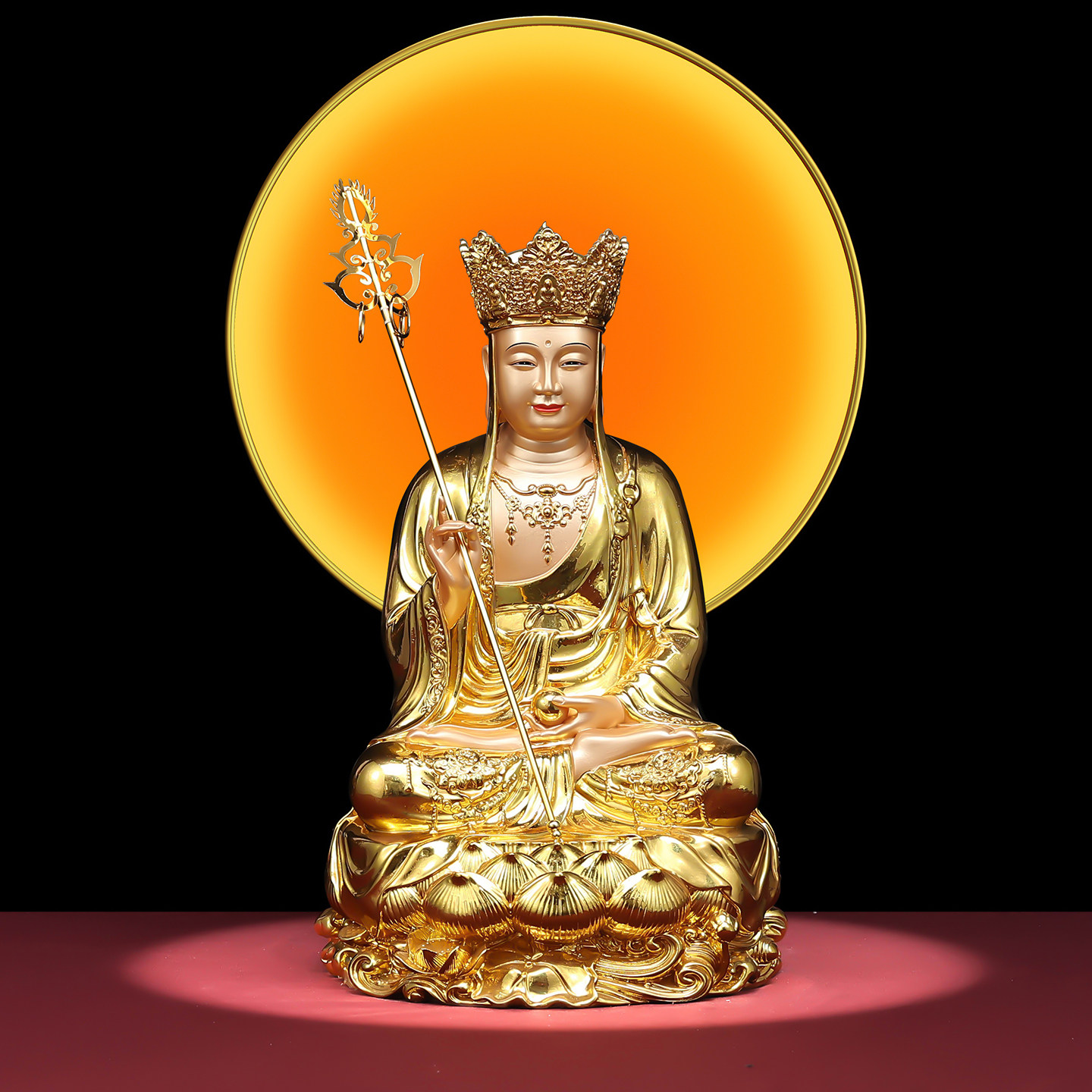 台湾贴金地藏王菩萨像大愿地藏像居家佛堂供奉释迦佛观音菩萨摆件