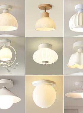 过道灯简约现代创意白色陶瓷罩阳台走廊吸顶灯北欧入户玄关门厅灯