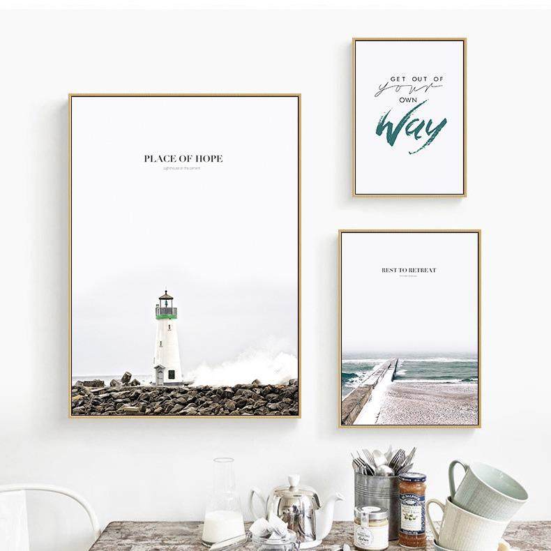 沙发背景墙装饰画现代客厅大气简约三联风景挂画卧室无有框壁画海,家居饰品,现代装饰画,淘宝优惠券,粉丝福利购,淘宝优惠卷