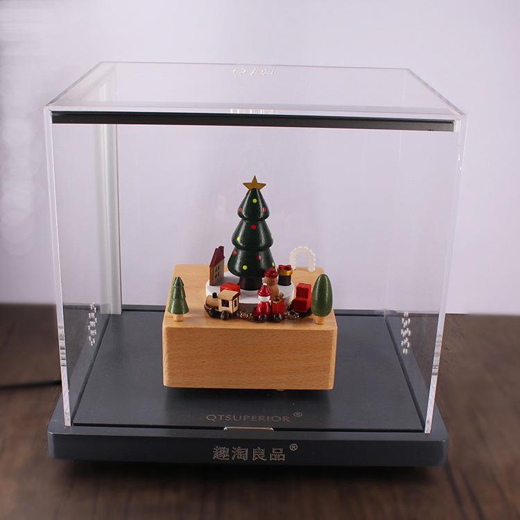 电动音乐盒展示道具LED灯高档亚克力盖子电动音乐盒展示柜八音盒