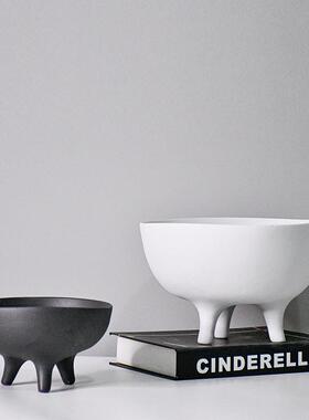 黑白色创意陶瓷摆件简约民宿样板间客厅家居桌面装饰水培花器