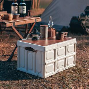 露营车收纳箱子备箱整理箱野营野餐露营箱子载1用折纳叠后户外收
