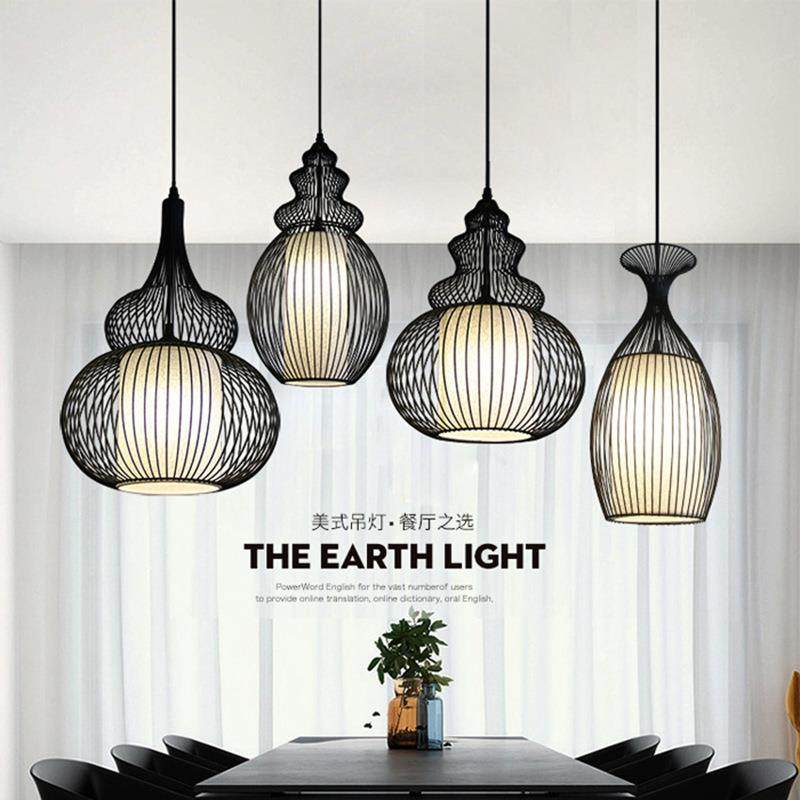 新中式鸟笼葫芦铁艺吊灯创意餐厅茶楼火锅咖啡厅个性复古工程吊灯,家装灯饰光源,智能吊灯,淘宝优惠券,粉丝福利购,淘宝优惠卷