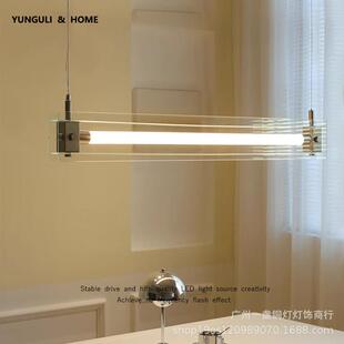 极简餐厅马扎吊灯工作室几何岛台设计师艺术吧台书房玻璃一字吊灯