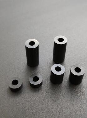 绝缘柱塑料垫柱直通柱M6黑色尼龙套管ABS垫片圆孔圆体间隔柱