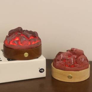 5V可充电创意篝火桌面摆件小夜灯树脂火焰氛围灯充电家居装饰摆件