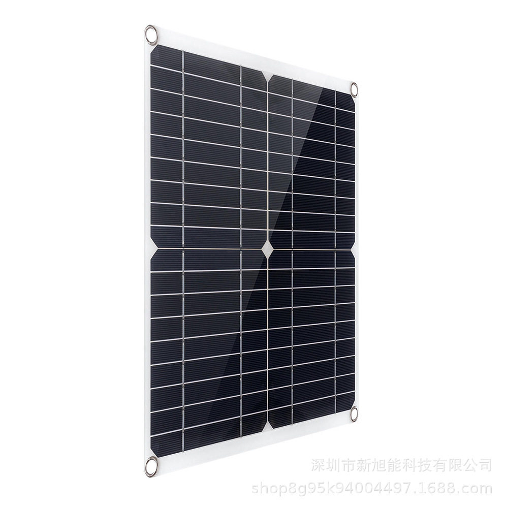 20W 18V柔性车充太阳能板双USB输出太阳能电池板车船充手机充电器