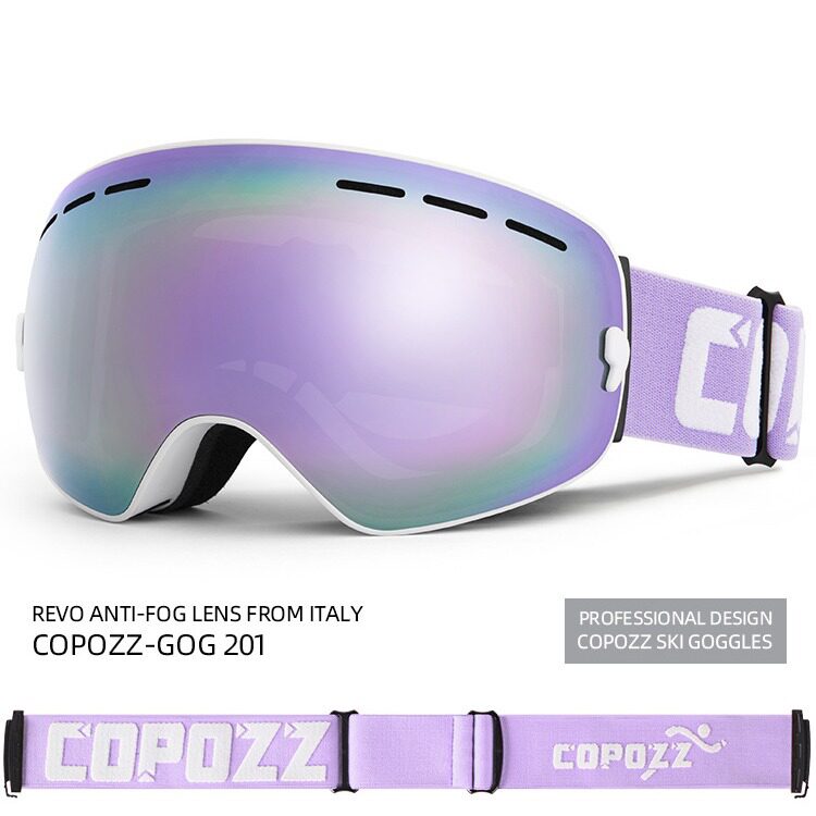 COPOZZ男女大球面滑雪镜双层防雾滑雪护目镜滑雪用品装备可卡近视