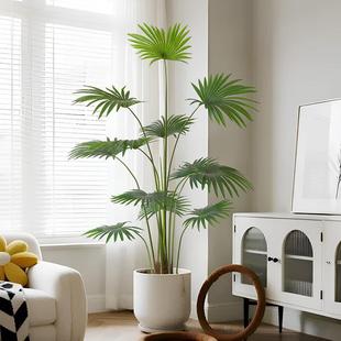 厂家直销蒲葵仿真植物热带雨林绿植酒店装饰人造花假植物摆件