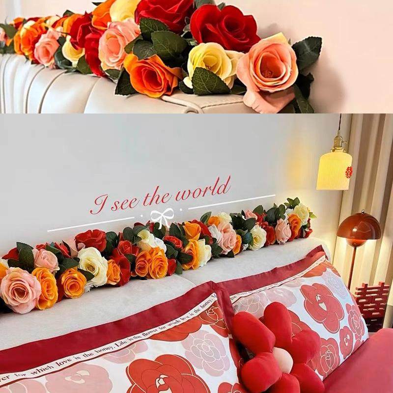 结婚红色喜庆新房床头装饰仿真玫瑰花藤 长条藤蔓婚房摆花布置,节庆用品/礼品,陪嫁用品套装,淘宝优惠券,粉丝福利购,淘宝优惠卷