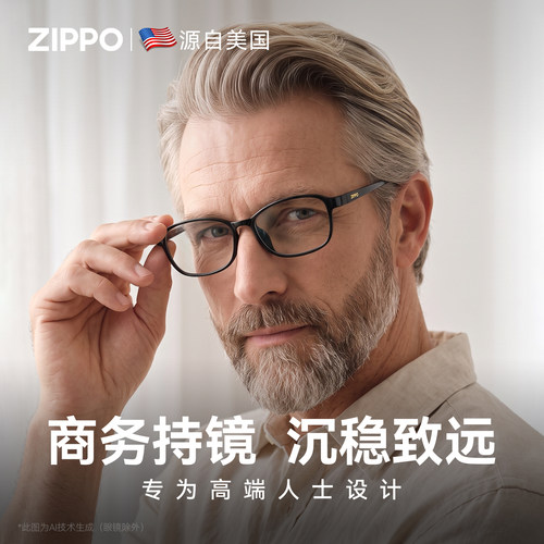 ZIPPO日本进口老花镜防蓝光护眼高档正品品牌老花眼镜男女8113