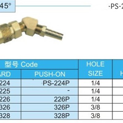 快速接头水嘴PCS标准45/90度转弯型PS-214/5/316/8/514/6/224/5/6