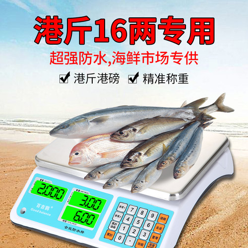 港称16两厨房秤电子秤 港斤港磅酒店厨师专用防水水产海鲜称商用