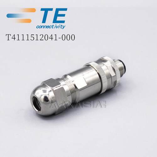 TE泰科M12接头T4111512041-000金属带屏蔽 公端 4芯 D code, PG9