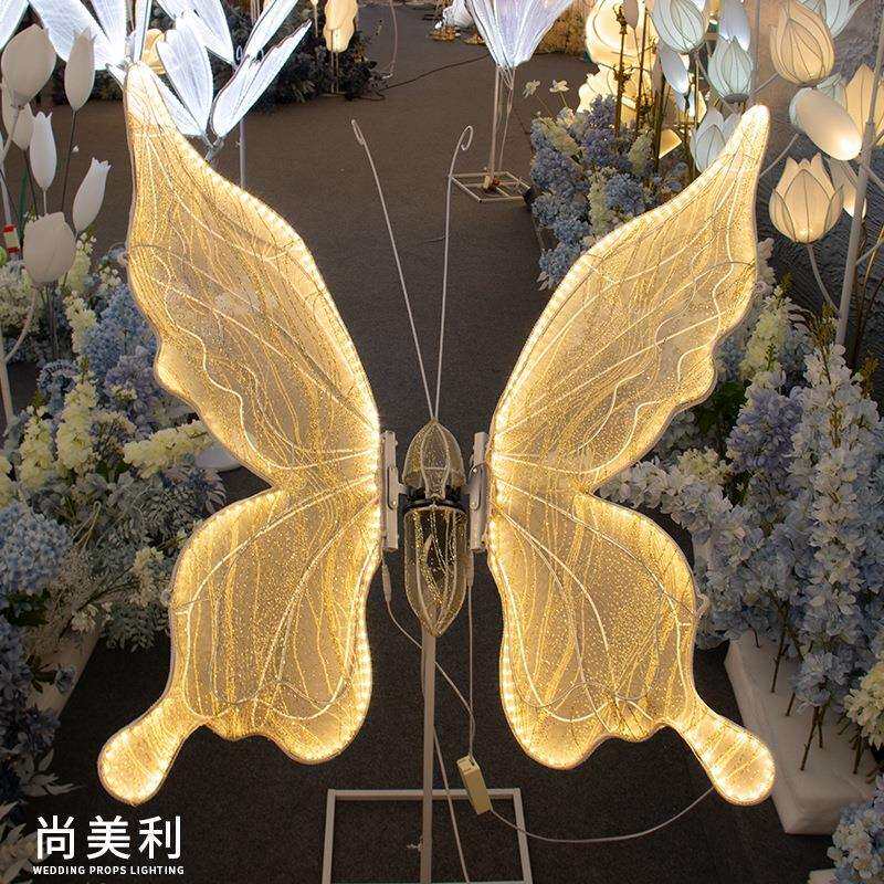 尚美利婚礼电动蝴蝶装置灯婚庆惊喜布置道具超大蝴蝶路引灯装饰灯