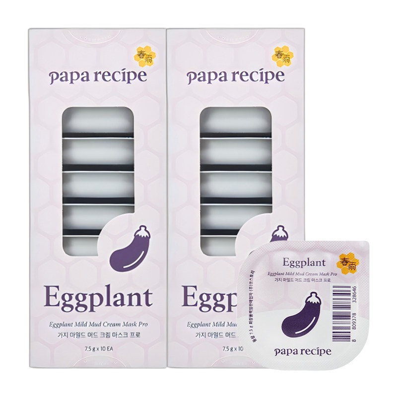 papa recipe/春雨韩国茄子泥膜10颗粒深层清洁面膜涂抹式毛孔补水