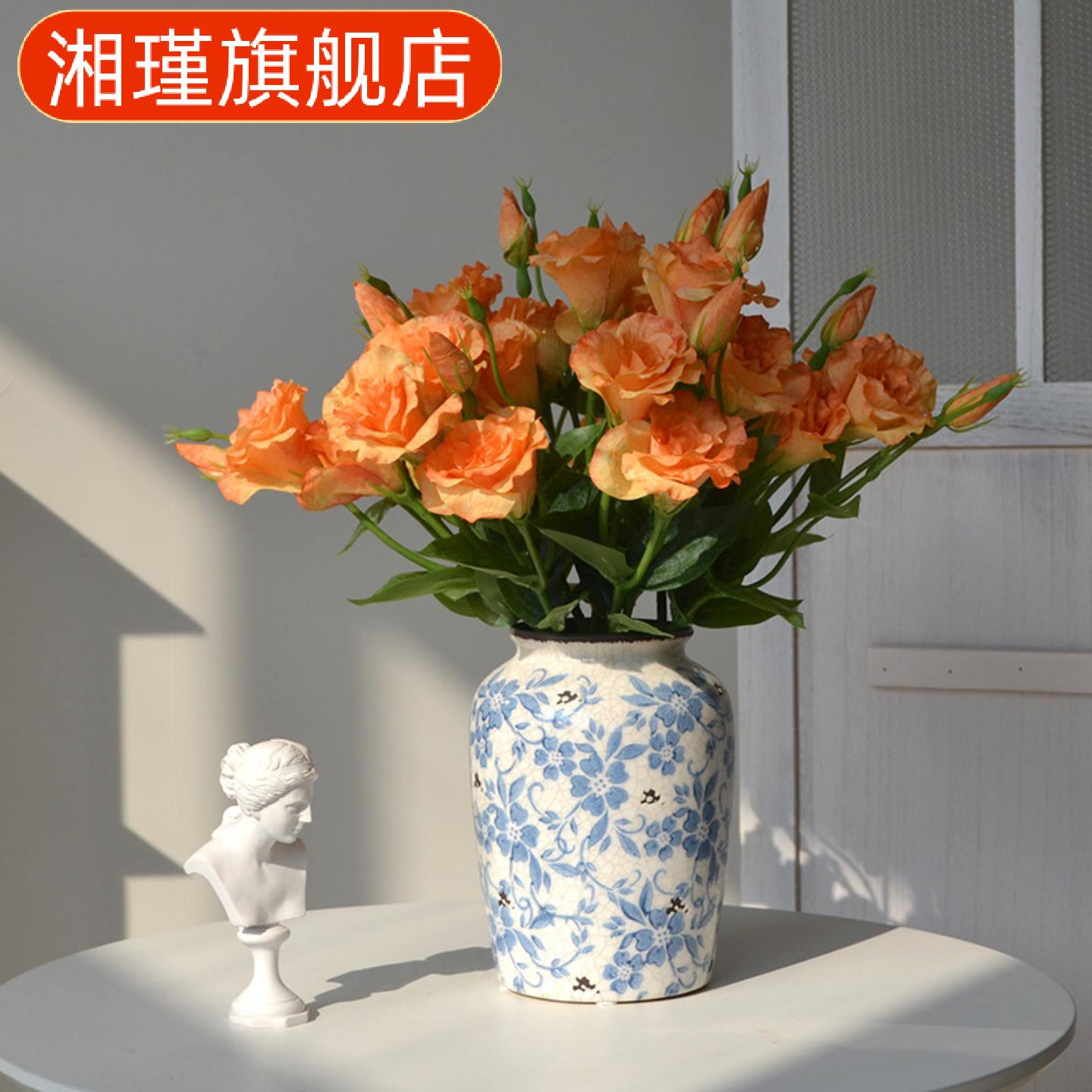 仿真花头洋桔梗花束逼真花艺婚庆
