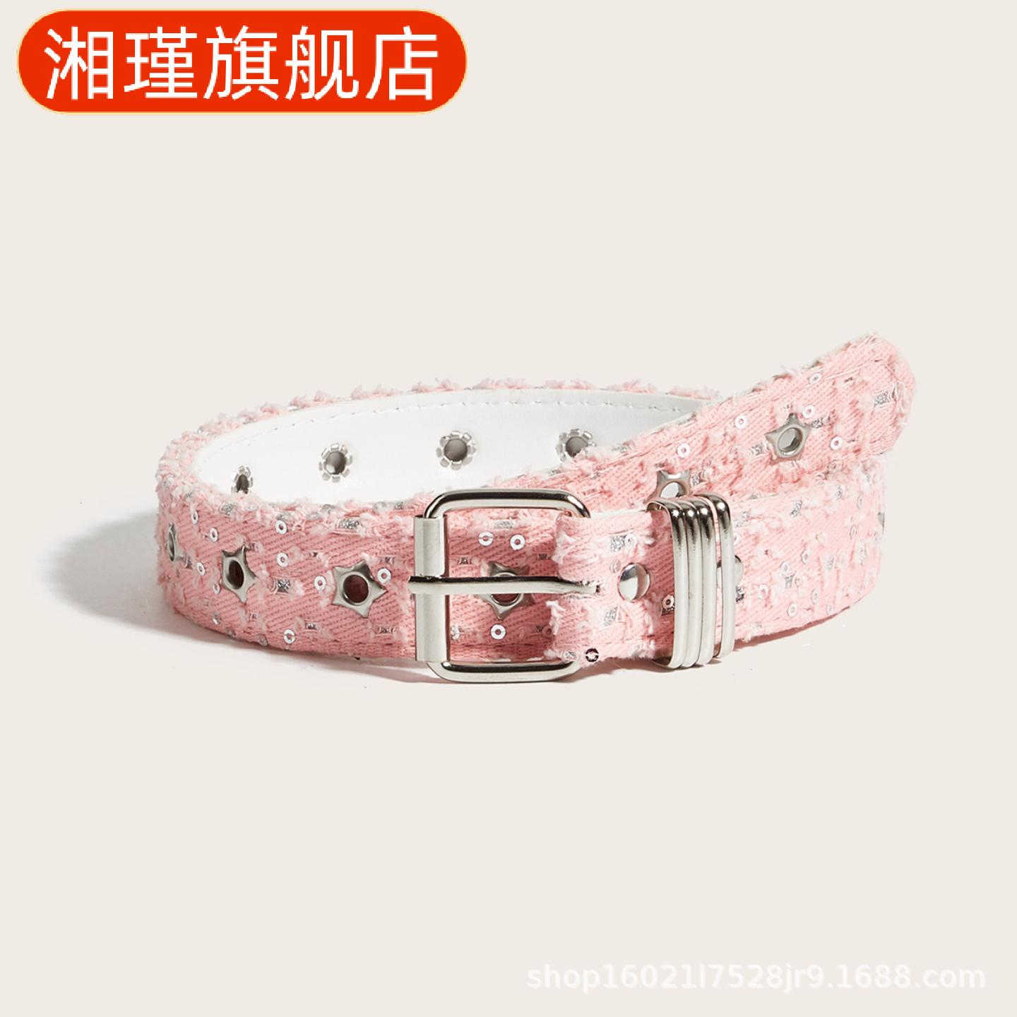 新款帆布腰带针扣女网红风简约