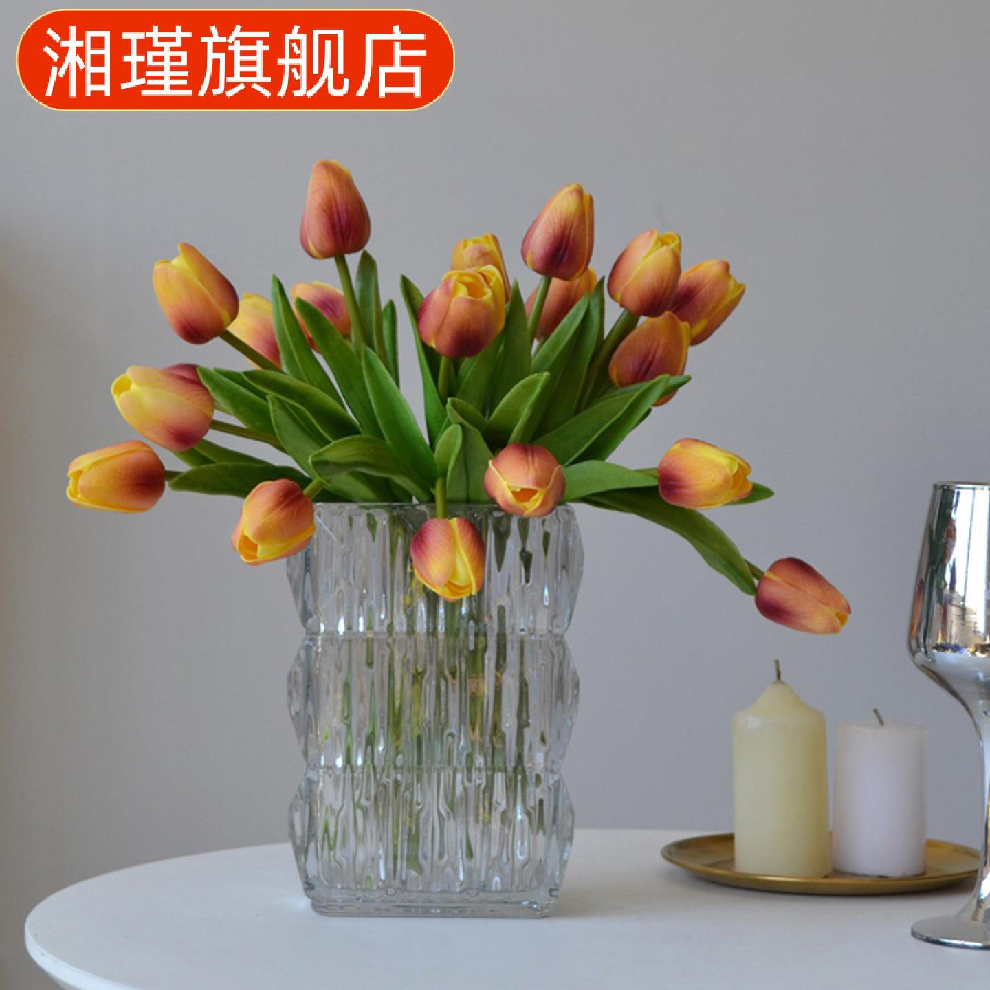 欧式复古郁金香仿真花束餐桌茶几