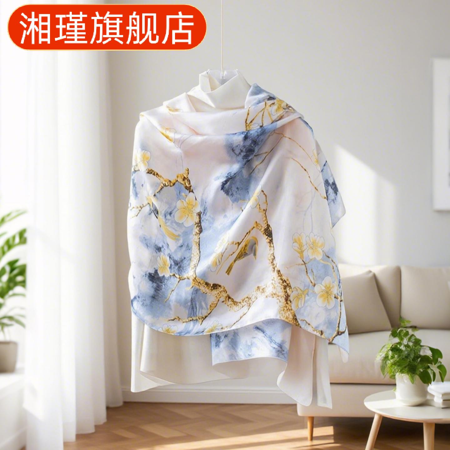 春款轻薄透气丝缎女士围巾|洋气