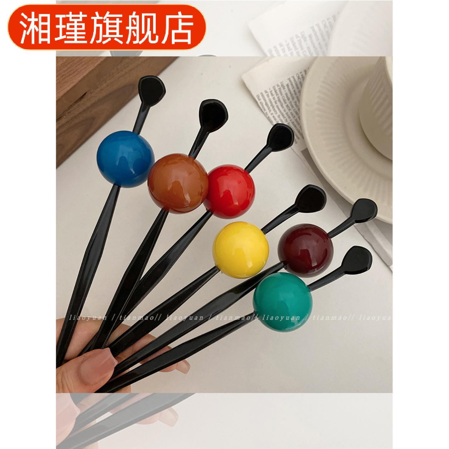 元气彩色球网红盘发器女高级感