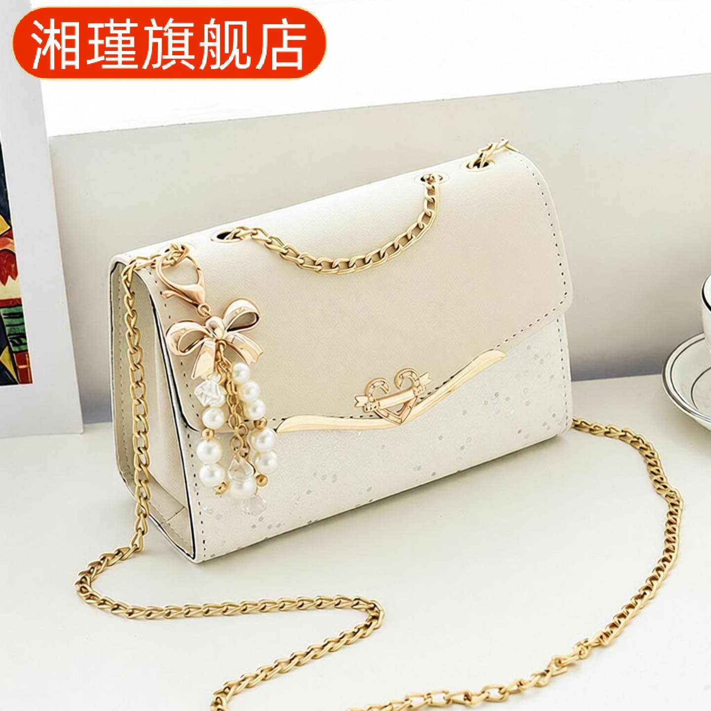 新款亮片单肩斜挎包女韩版时尚小