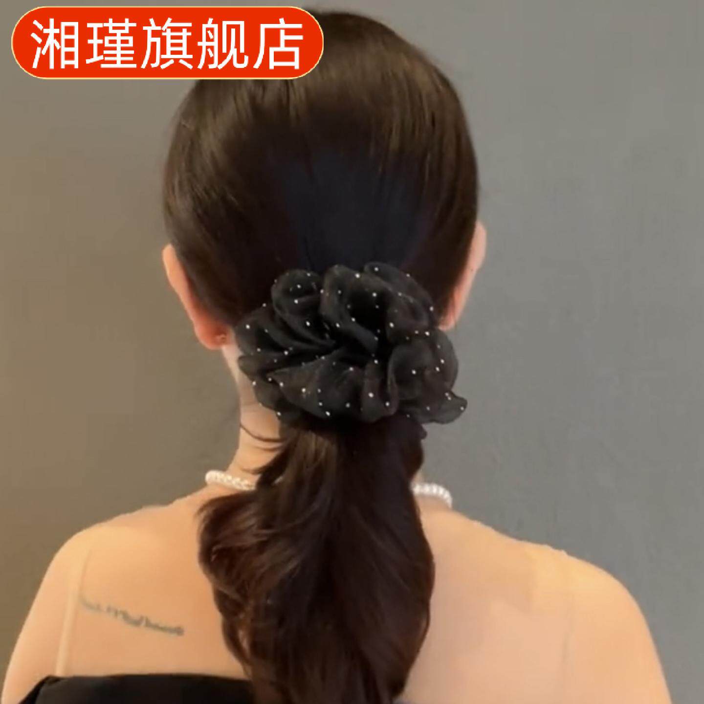 韩版点钻法式网纱复古发圈