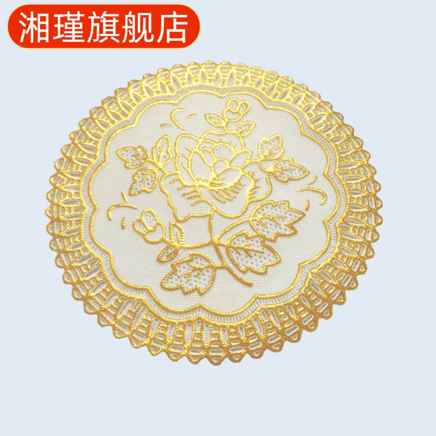 家用烫金创意圆形隔热杯垫餐垫30