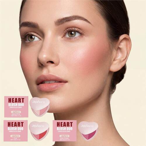 Heart Shaped Two Tone Blush 心形双色顺滑贴肤腮红彩妆